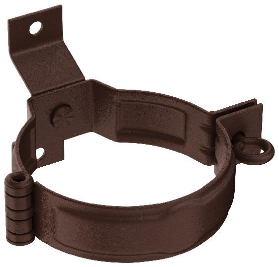 Водосток Aquasistem, Система 150/100 - Декоративный хомут трубы под дерево с комплектом крепления RAL 8017 Коричневый matt купить в Пыть-Яхе