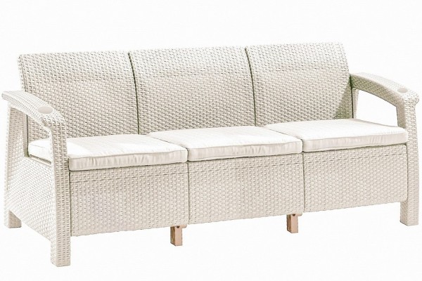 Трёхместный диван  Yalta Sofa 3 Seat белый купить в Пыть-Яхе