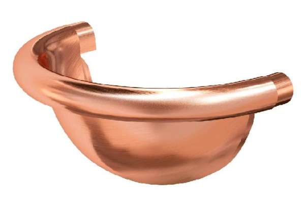 Водосток Aquasistem, система 125x90 - Заглушка желоба полукруглая медная d125мм купить в Пыть-Яхе