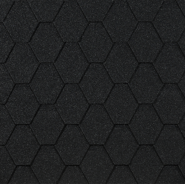 Гибкая черепица EURASIA Docke, Коллекция ШЕСТИГРАННИК Чёрный купить в Пыть-Яхе