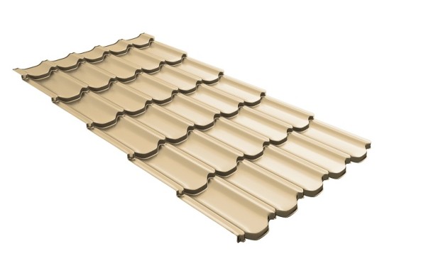 Металлочерепица квинта плюс с 3D резом 0,45 PE RAL 1014 слоновая кость купить в Пыть-Яхе