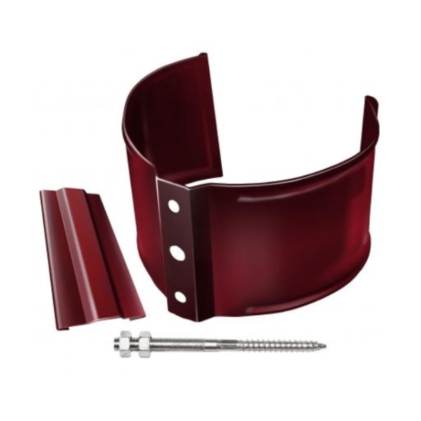 Водосток Grand Line 125x90 – Кронштейн трубы на камень RAL 3005 купить в Пыть-Яхе