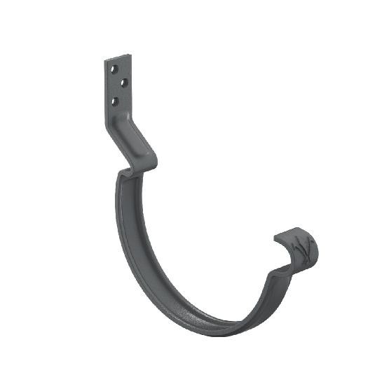 Водосток Aquasistem, система 125x90 - Крюк крепления желоба короткий RAL 7024 Тёмно-серый купить в Пыть-Яхе