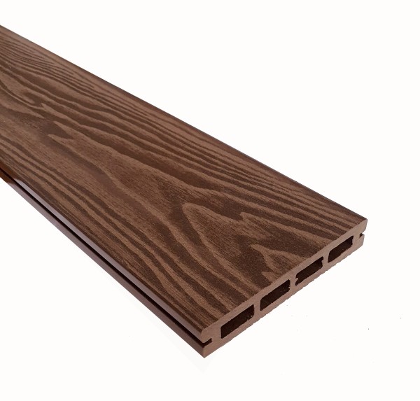 Террасная доска из ДПК Terrapol Смарт 3D Пустотелая с пазом Орех Милано купить в Пыть-Яхе