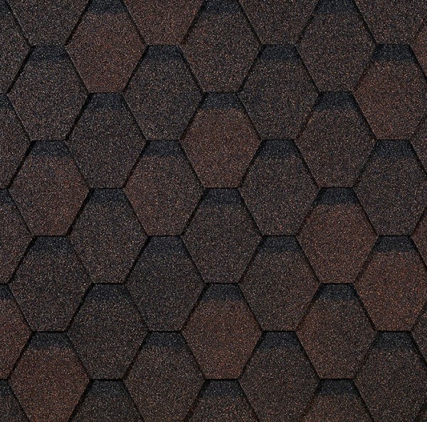 Гибкая черепица EURASIA Docke, Коллекция ШЕСТИГРАННИК Коричневый купить в Пыть-Яхе
