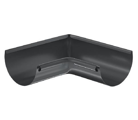 Водосток Aquasistem, система 125x90 - Угол желоба, внутренний 90° RAL 7024 Тёмно-серый купить в Пыть-Яхе