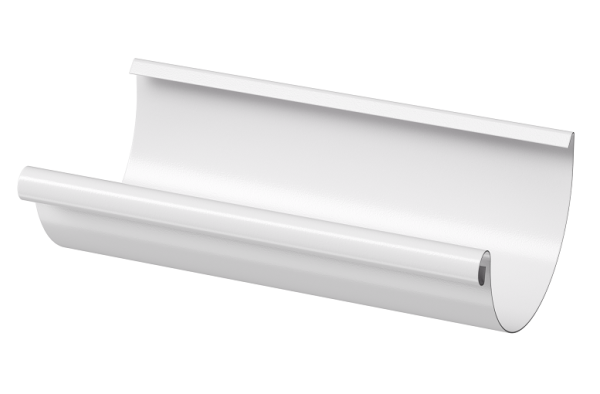 Желоб полукруглый D125 3 м Döcke STAL PREMIUM Пломбир, (RAL 9010) купить в Пыть-Яхе