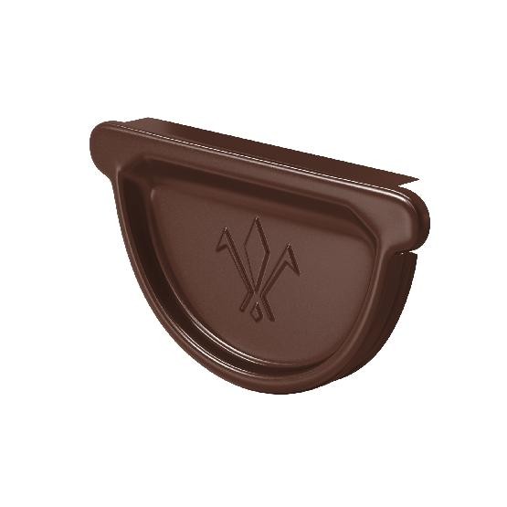 Водосток Aquasistem, система 125x90 - Заглушка универсальная с резиновым уплотнителем RAL 8017 Коричневый купить в Пыть-Яхе