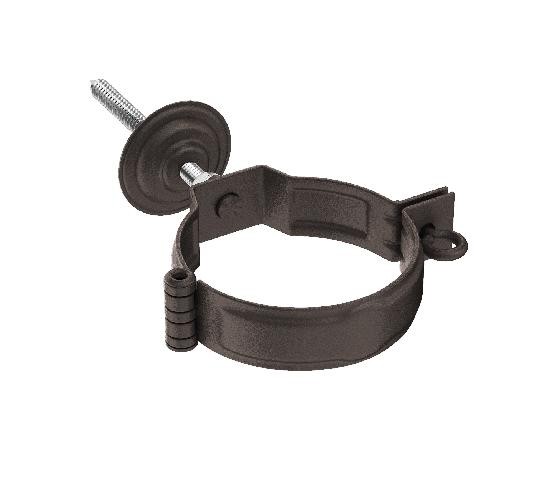 Водосток Aquasistem, Система 150/100 - Декоративный хомут трубы под метиз с комплектом крепления RR 32 Тёмно-коричневый matt купить в Пыть-Яхе