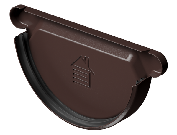 Заглушка желоба D125 Döcke STAL PREMIUM Шоколад, (RAL 8019) купить в Пыть-Яхе