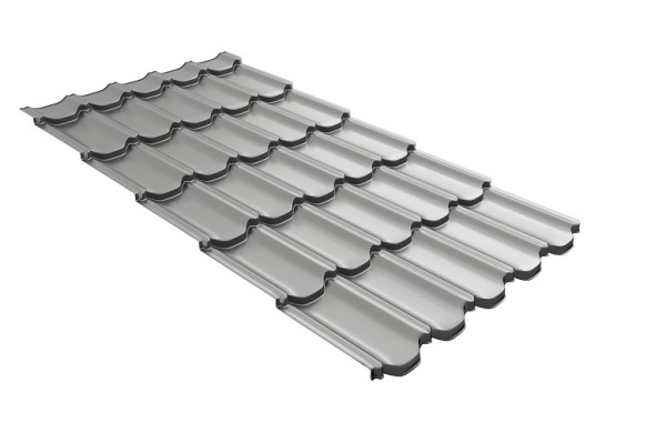 Металлочерепица квинта плюс с 3D резом 0,45 PE RAL 9006 бело-алюминиевый купить в Пыть-Яхе