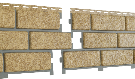 Фасадная панель Ю-Пласт Стоун Хаус Кирпич с декорированным швом Песочный купить в Пыть-Яхе