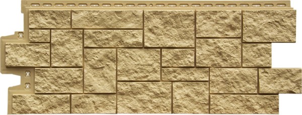 Фасадная панель Grand Line Дикий камень Стандарт песочный купить в Пыть-Яхе