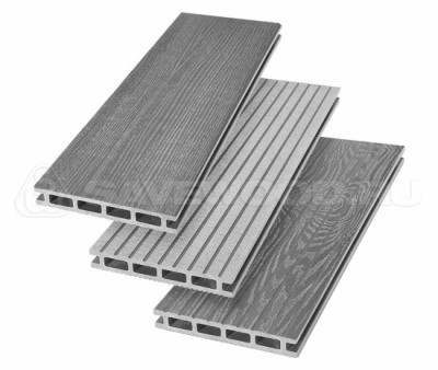 Террасная доска из ДПК SW Carpinus (R) — двухсторонняя пепельный