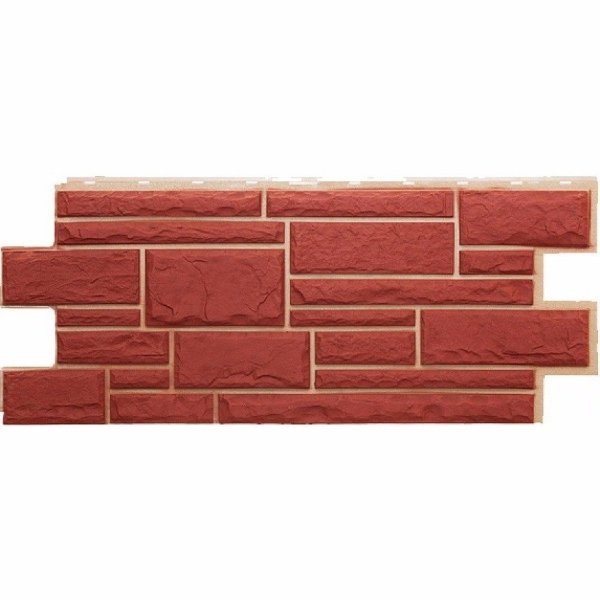 Фасадная панель Техоснастка, Камень Дикий, Красный купить в Пыть-Яхе