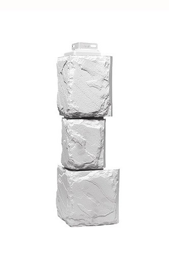 Угол наружный «Камень крупный»  Мелованный белый купить в Пыть-Яхе