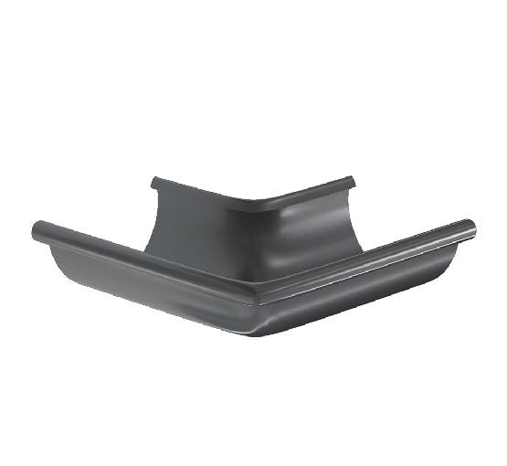 Водосток Aquasistem, система 150/100 -  Угол желоба, наружный 90° RAL 7024 Тёмно-серый купить в Пыть-Яхе