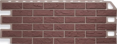 Фасадная панель Цокольный сайдинг Альта-профиль - коллекция "кирпич", кирпич красный