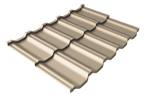 Металлочерепица модульная Квинта Uno Grand Line c 3D резом 0,5 Satin RAL 1015 светлая слоновая кость купить в Пыть-Яхе