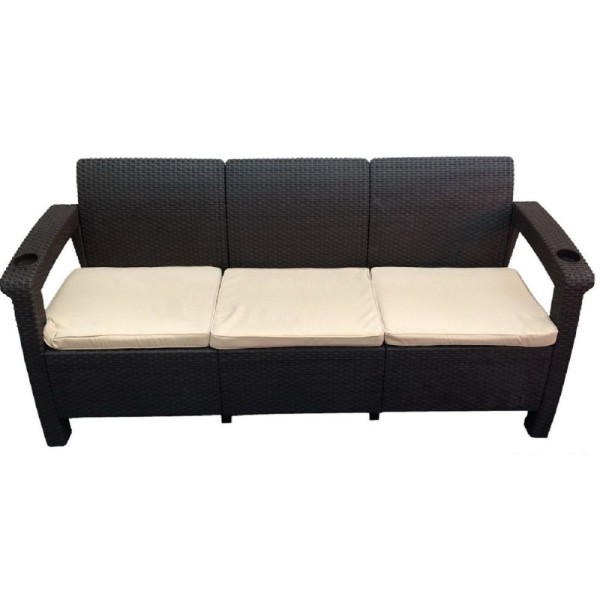 Трёхместный диван  Yalta Sofa 3 Seat венге купить в Пыть-Яхе