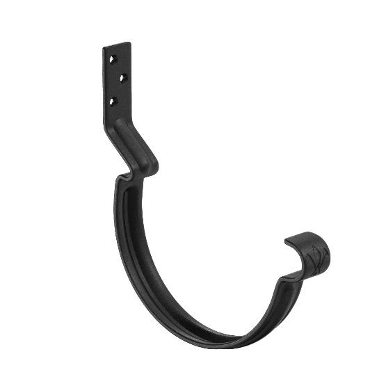 Водосток Aquasistem, система 125x90 - Крюк крепления желоба короткий RAL 9005 Чёрный купить в Пыть-Яхе