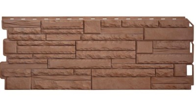 Фасадная панель Альта-Профиль Скалистый камень ЭКО Терракотовый