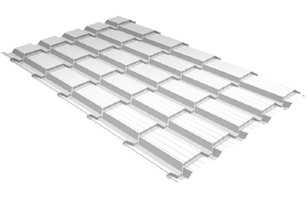 Металлочерепица GL квадро профи 0,5 Satin RAL 9003 сигнальный белый купить в Пыть-Яхе