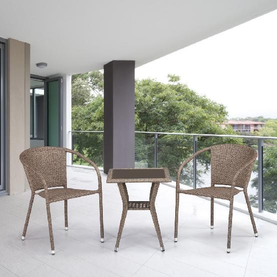 Комплект плетеной мебели AFINA из иск. ротанга T25B/Y137C-W56 Light Brown 2Pcs купить в Пыть-Яхе