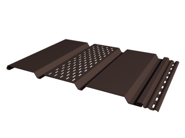 Софит к сайдингу ПЕРФОРАЦИЯ ПО ЦЕНТРУ TECOS ТЁМНЫЙ-КАШТАН купить в Пыть-Яхе