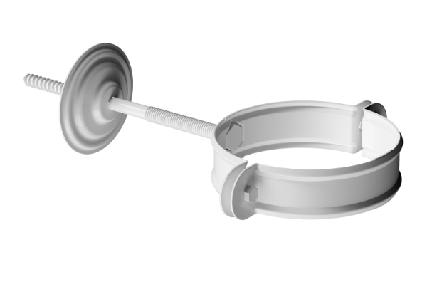 Хомут трубы D90 Döcke STAL PREMIUM Пломбир, (RAL 9010) купить в Пыть-Яхе