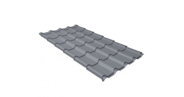 Металлочерепица камея 0,45 PE RAL 9006 бело-алюминиевый купить в Пыть-Яхе