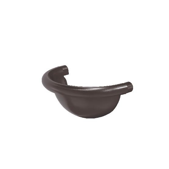 Водосток Aquasistem, система 125x90 - Заглушка желоба полукруглая RR 32 Тёмно-Коричневый купить в Пыть-Яхе